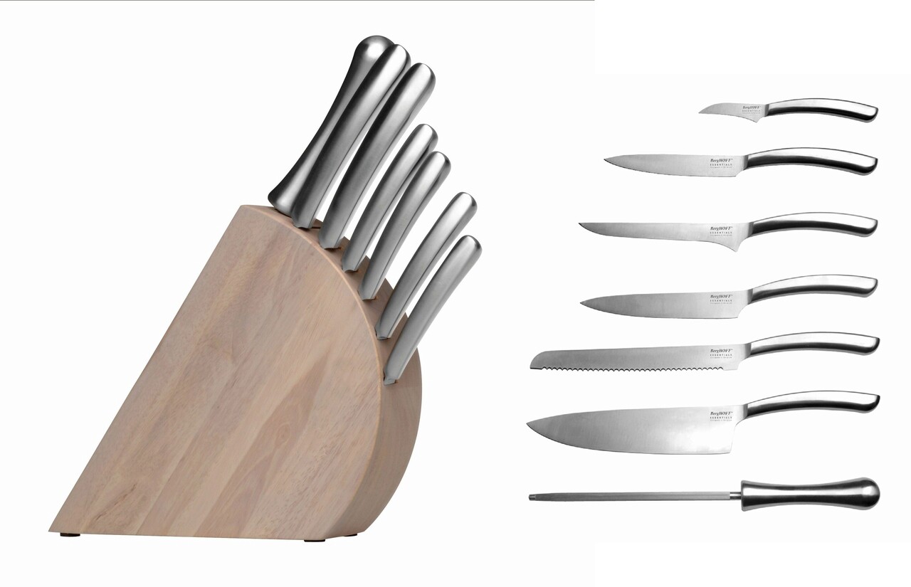 Set cutite cu suport 8 piese BergHOFF, Essentials Arch, inox/lemn - imagine 5